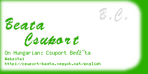 beata csuport business card